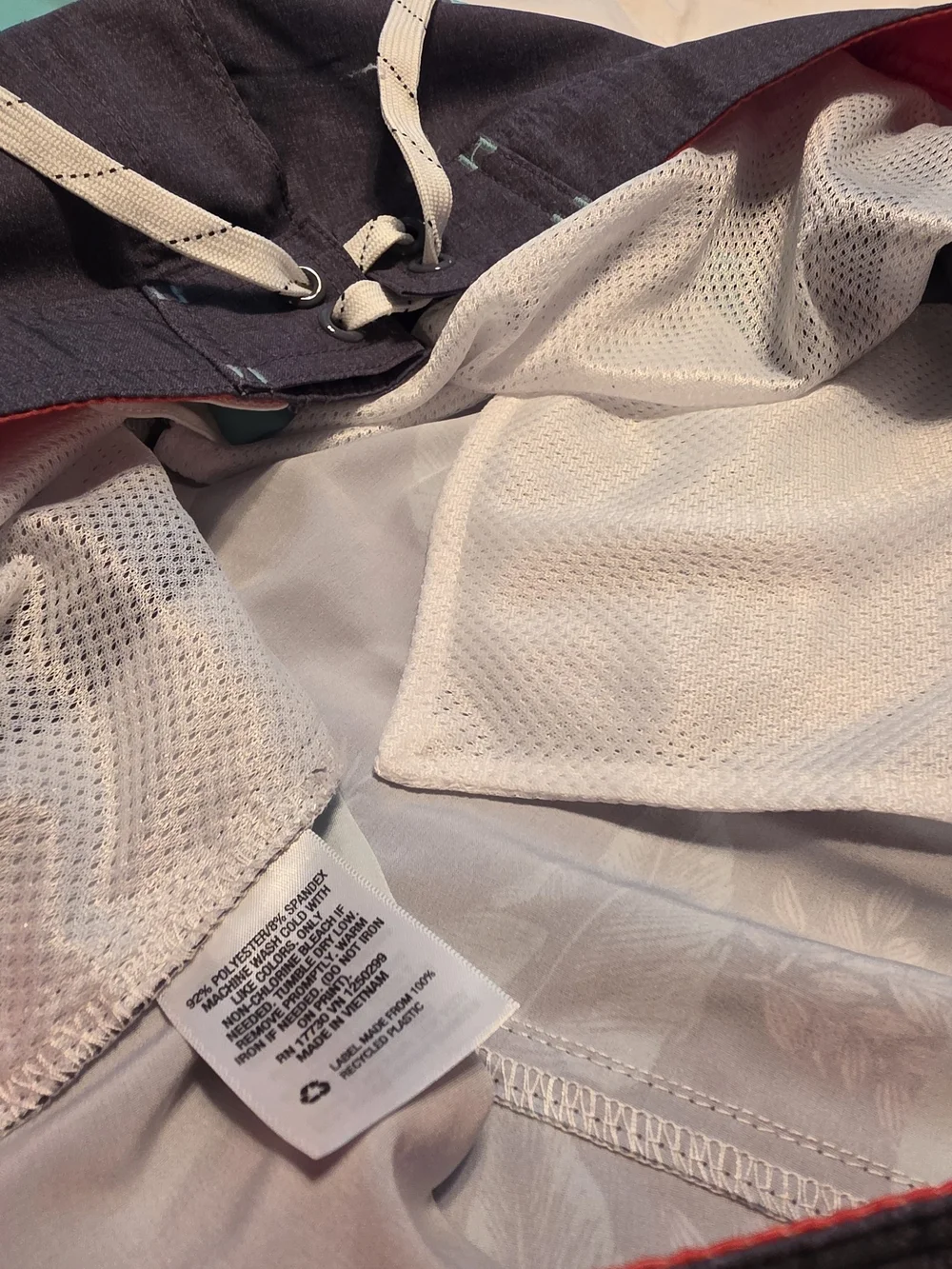 Goodfellow & Co Gray Swim Shorts with Red Waistband